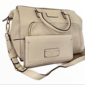 Set- ♠️ Kate Spade ♠ large beige satchel & wallet